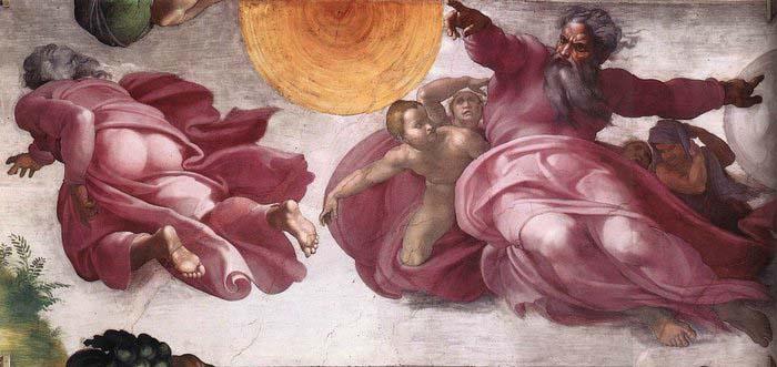 Michelangelo Buonarroti Creation of the Sun, Moon, and Plants Sweden oil painting art